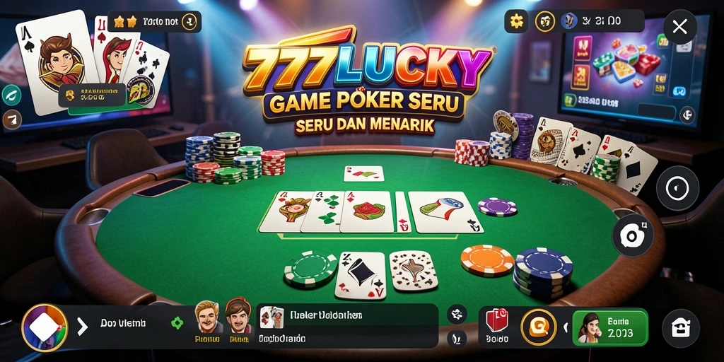 Tangkapan layar gameplay <strong>777LUCKY</strong> menampilkan suasana permainan poker yang seru.