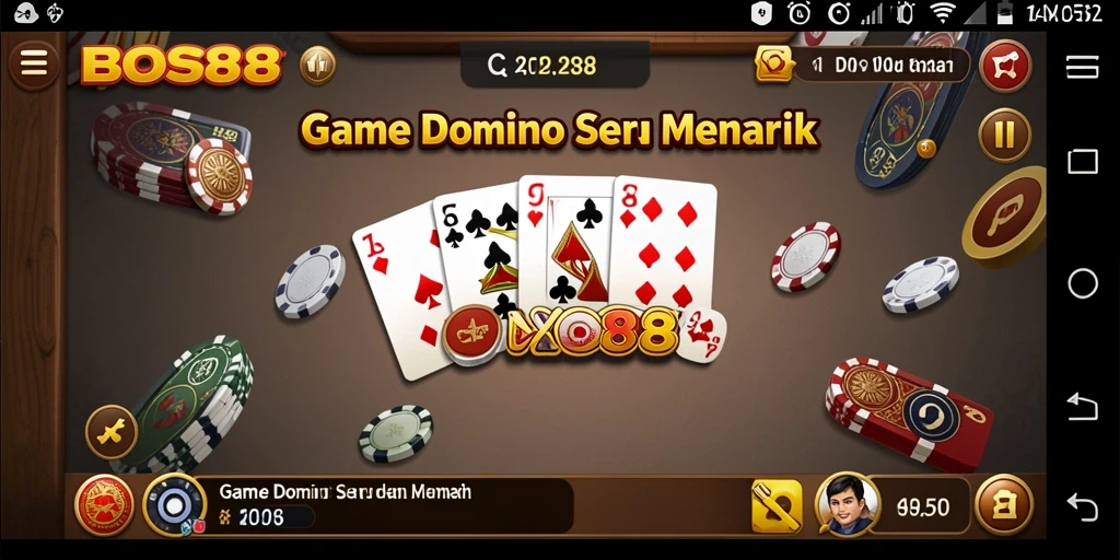 Screenshot gameplay BOS88 menampilkan serunya bermain domino.