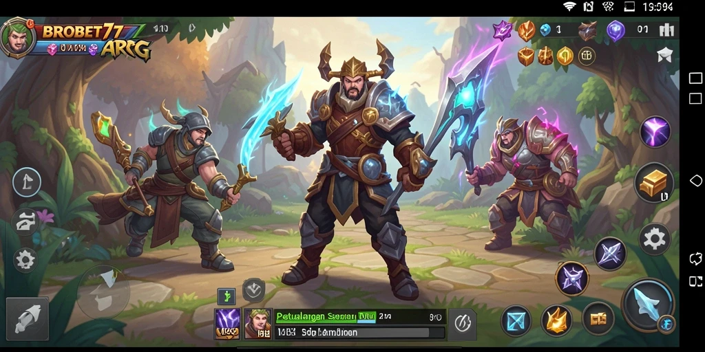 Screenshot gameplay dari BROBET77 menampilkan pertarungan epik.