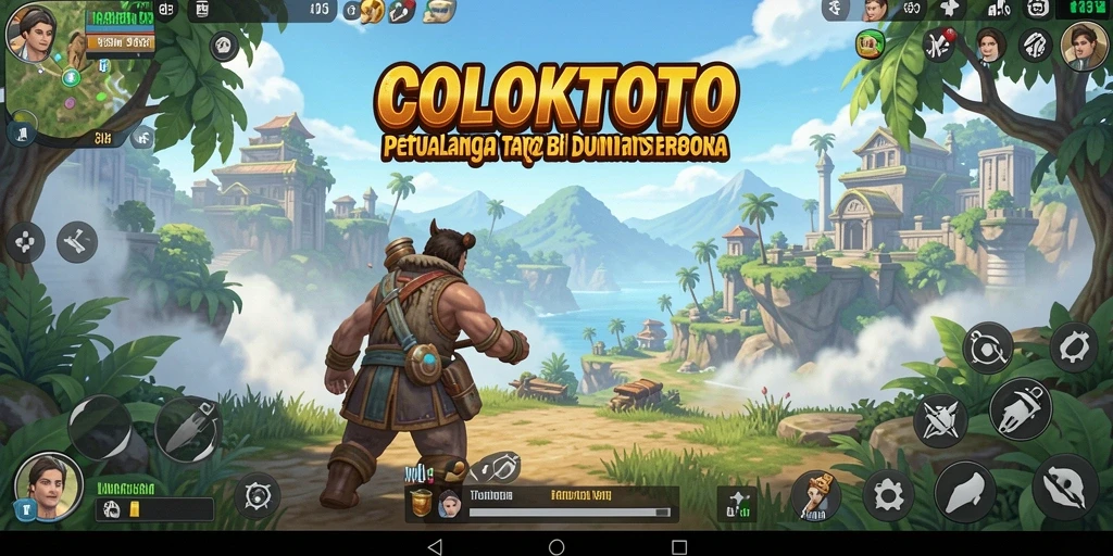 Screenshot gameplay COLOKTOTO yang menampilkan eksplorasi dunia terbuka.
