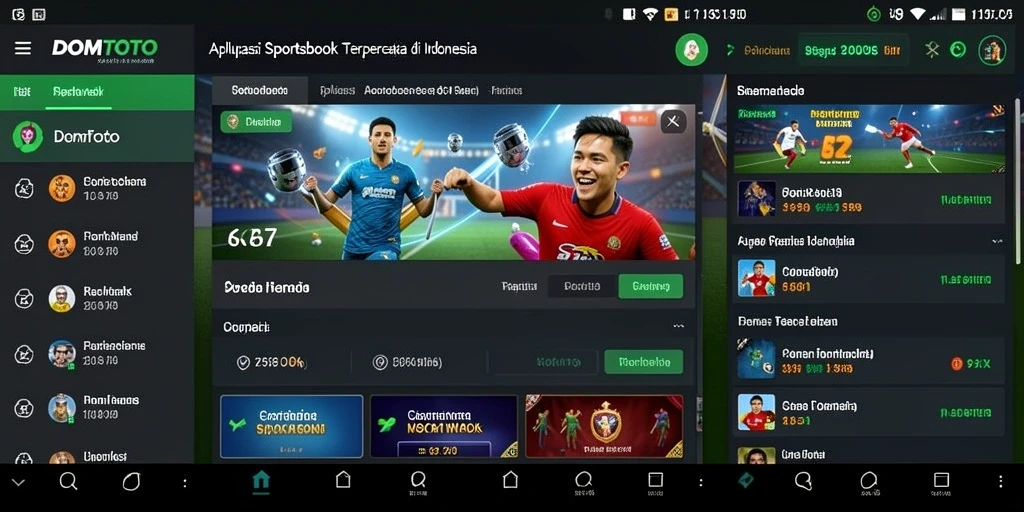 Screenshot gameplay DOMTOTO yang menampilkan fitur taruhan olahraga.