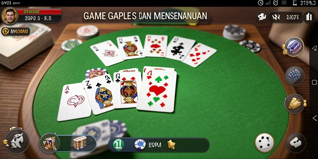 Screenshot DYO1 yang menunjukkan gameplay Gaple yang menarik.