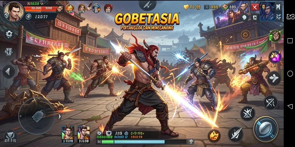 Tampilan gameplay GOBETASIA yang menegangkan dan penuh aksi.