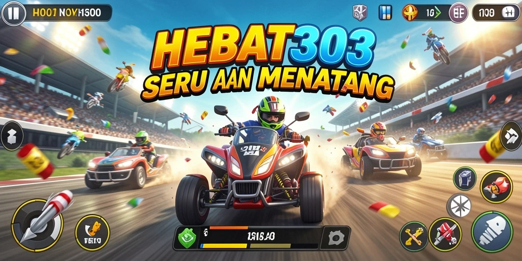 Gameplay HEBAT303 yang mendebarkan dengan lintasan balapan yang bervariasi.