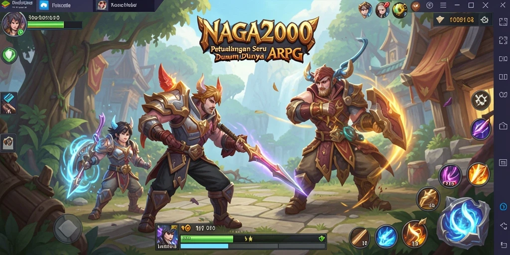 Tampilan gameplay NAGA2000 yang menakjubkan dalam pertempuran ARPG.