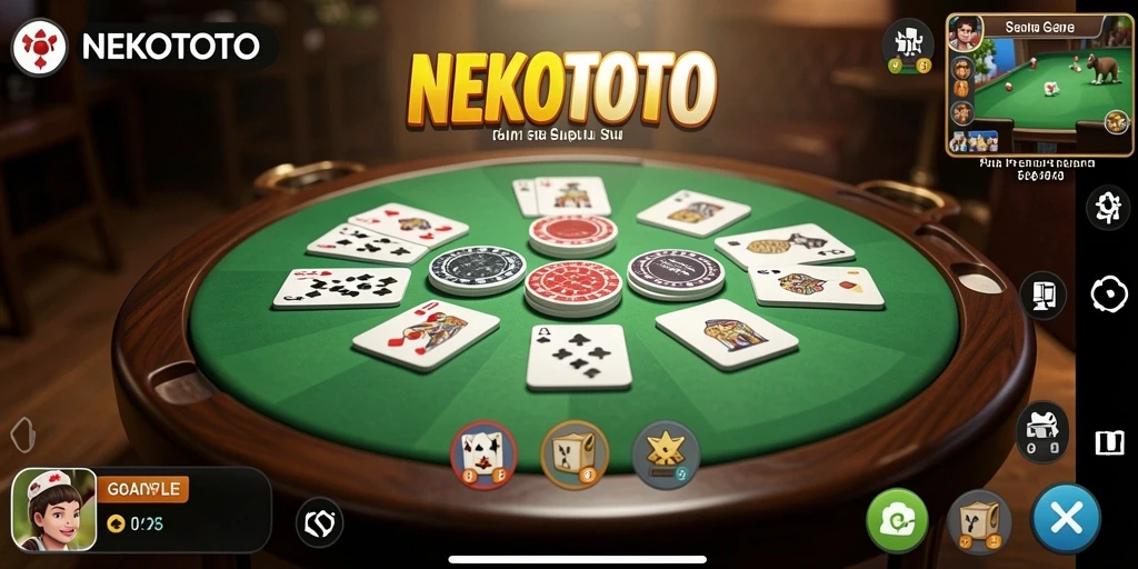 Screenshot gameplay seru NEKOTOTO menampilkan momen kompetisi menarik di Gaple.
