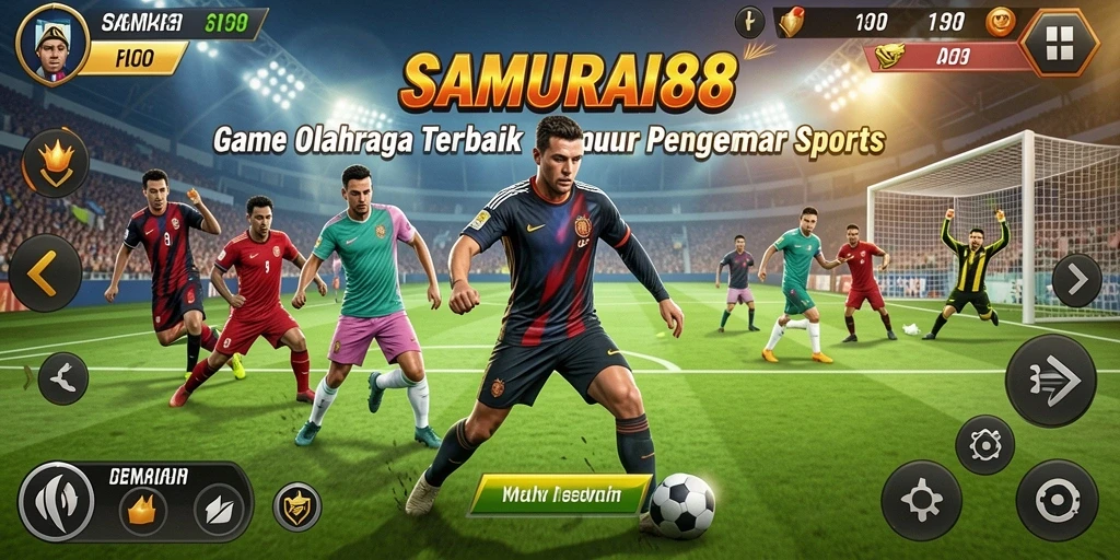 Screenshot SAMURAI88 menunjukkan aksi seru di arena olahraga.