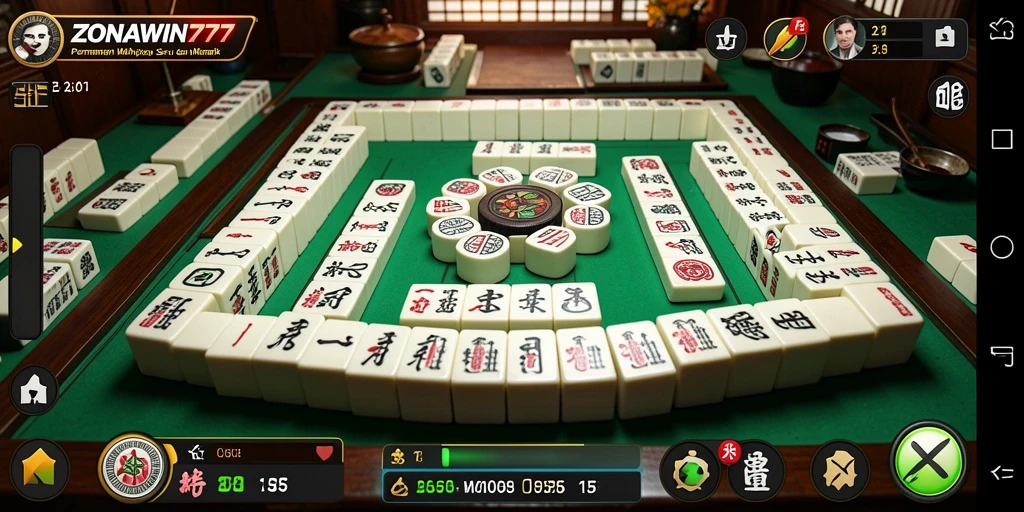 Tampilan gameplay seru dan menantang dalam ZONAWIN777, permainan Mahjong yang mengasyikkan.